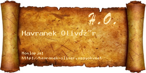 Havranek Olivér névjegykártya